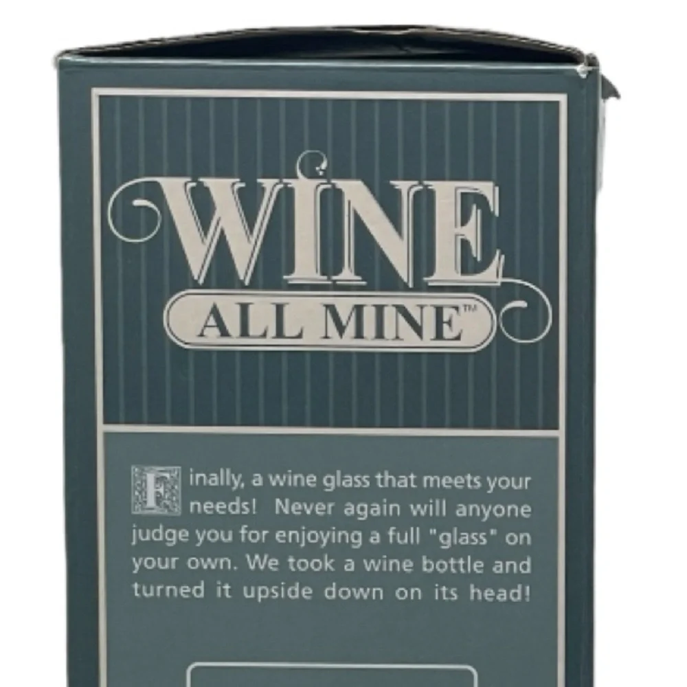 🌺 Barbuzzo Mega-Pint Wine All Mine Novelty Gift Green Wine Glass NIB